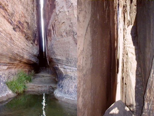 24 - I climbed through this foot-wide slot canyon (front & back views)