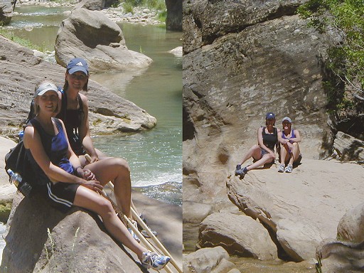 13 - Barb & Jen sitting on boulders